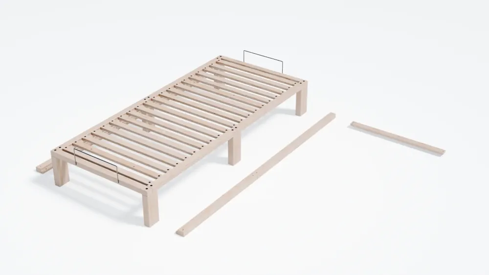 Gigapur G56 Einzelbett Umbauset auf Bettlänge 210 cm für Bettbreite 100 cm Nachrüstbar/Umbaubar 