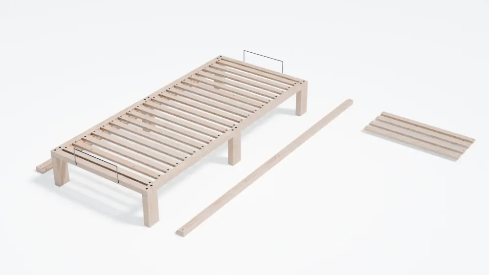 Gigapur G56 Einzelbett Umbauset auf Bettlänge 240 cm für Bettbreite 90 cm Nachrüstbar/Umbaubar 