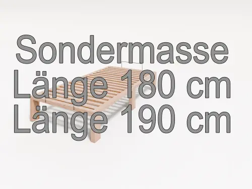 Artikelbild des Artikels “Sondermaß Kiefer massiv Holzbett Gigapur G56, naturbelassen, inkl. Lattenrost und Matratzenbügeln “