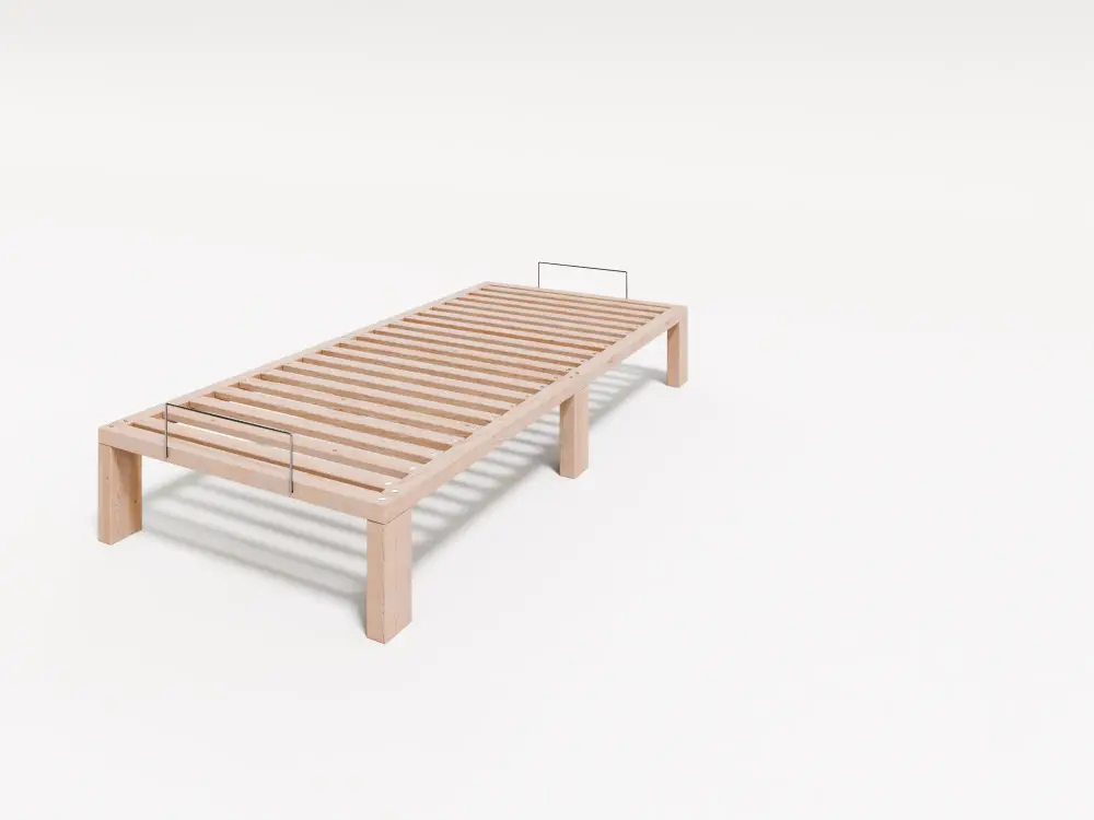 Artikelbild 2 des Artikels “Massivholzbett Gigapur G56 Kiefer naturbelassen | 90x200 cm | Komplettset mit Lattenrost | Höhe 29 cm 200 | 90 | Fuß 25cm Rahmen 4cm Gesamt 29cm“