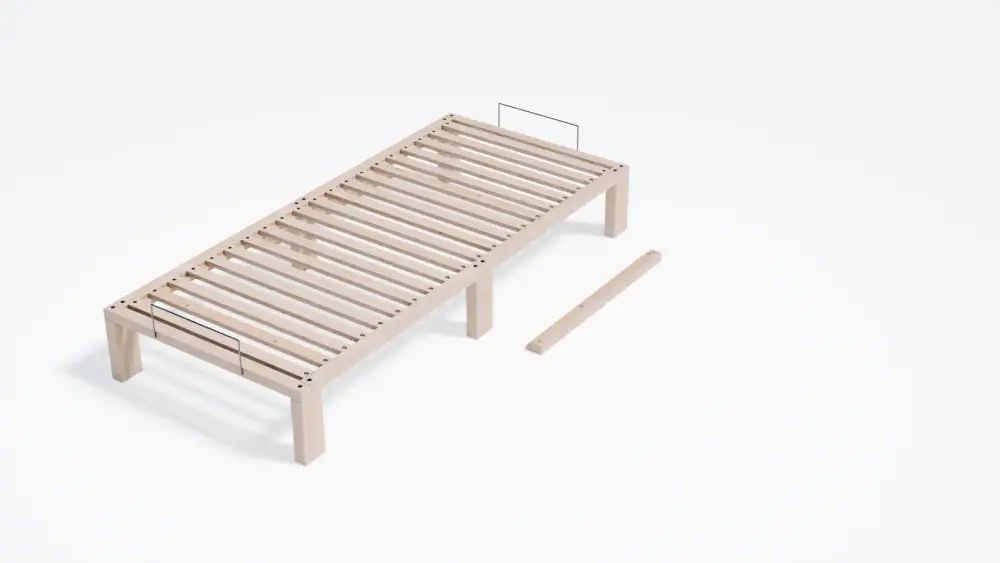 Artikelbild 2 des Artikels “Gigapur G56 Einzelbett Umbauset auf Bettlänge 190 cm für Bettbreite 70, 80, 90 und 100 cm Nachrüstbar/Umbaubar “