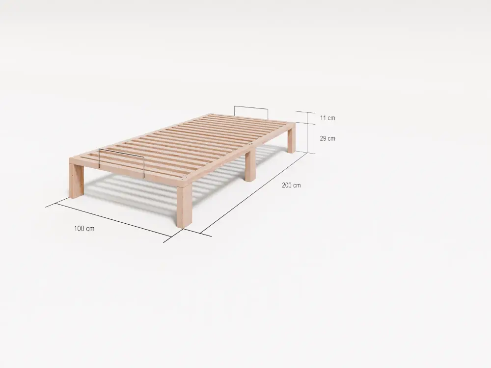 Artikelbild 3 des Artikels “Massivholzbett Gigapur G56 Kiefer naturbelassen | 100x200 cm | Komplettset mit Lattenrost | Höhe 29 cm 200 | 100 | Fuß 25cm Rahmen 4cm Gesamt 29cm“
