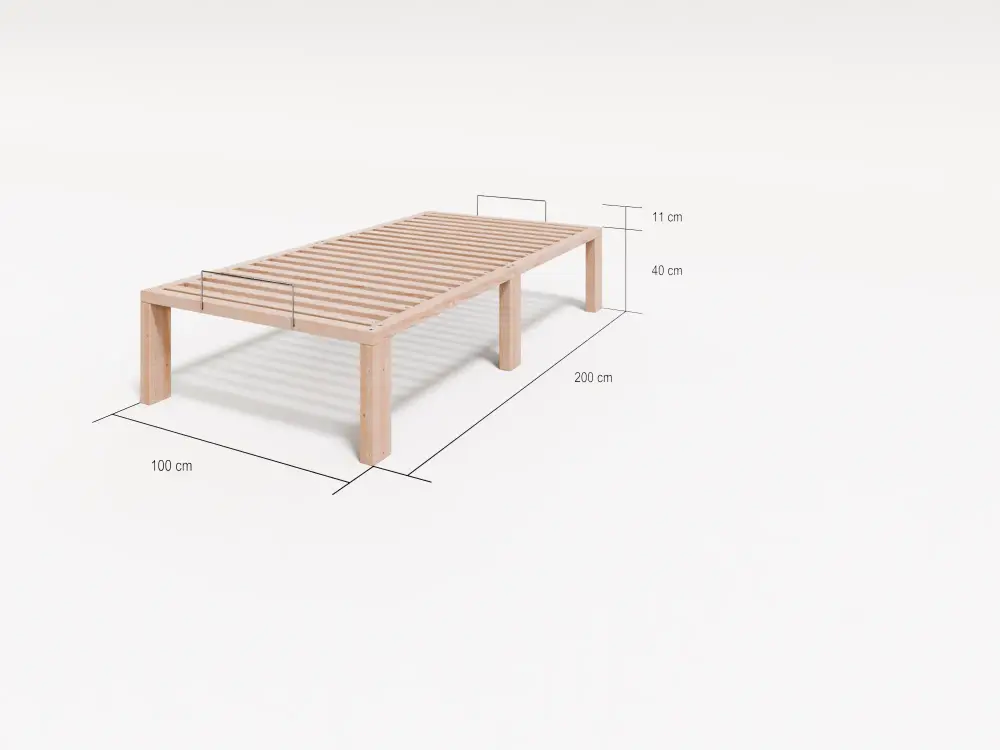 Artikelbild 3 des Artikels “Gigapur G56 Holzbett 100x200 cm | Kiefer massiv naturbelassen | Mit 2 Fuß-Sets (25 cm & 36 cm Komforthöhe) | Flexibles Seniorenbett & Stauraumbett | Inkl. Lattenrost 200 | 100 | Fuß 36cm Rahmen 4cm Gesamt 40cm“